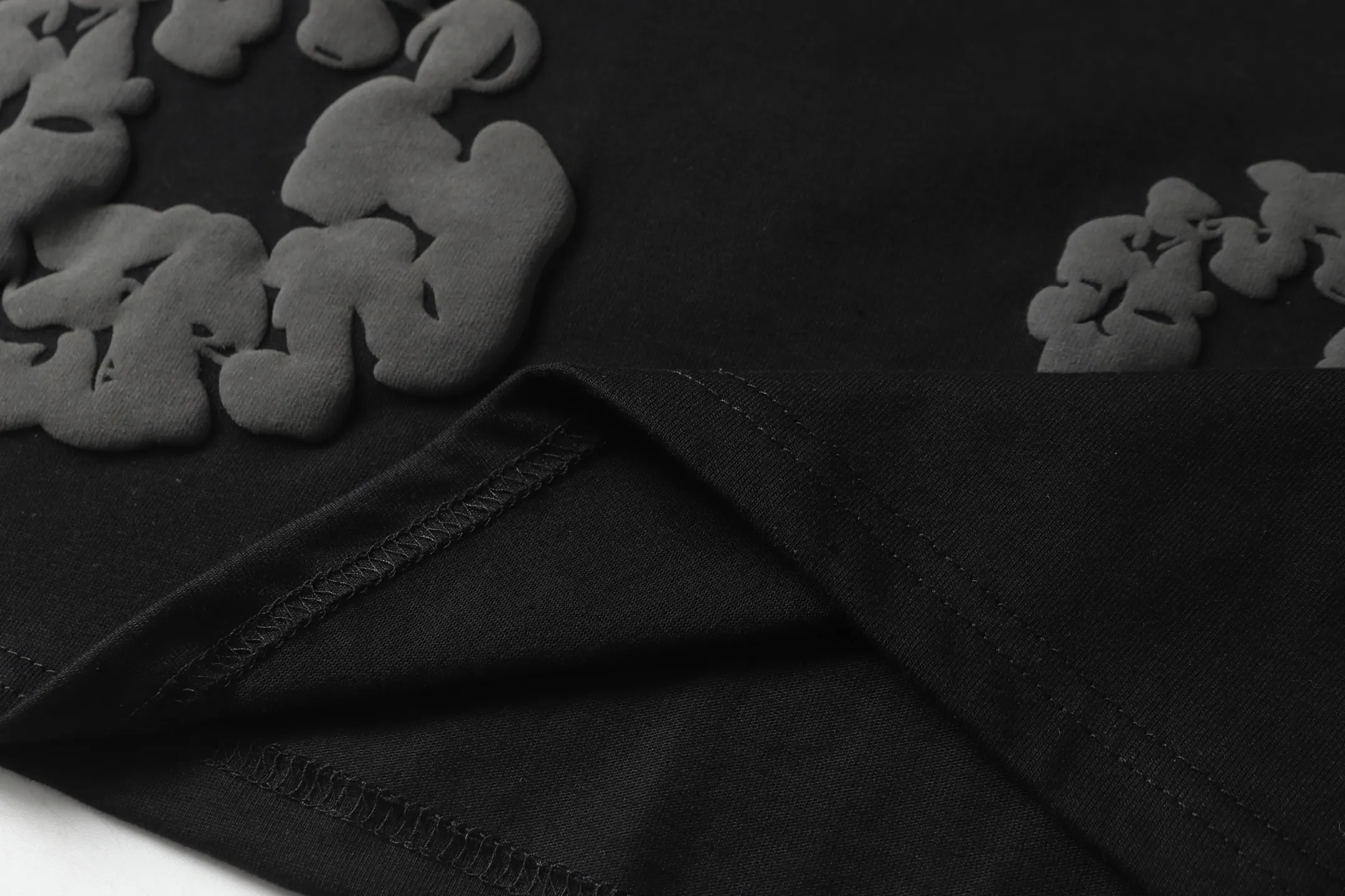 DENIM TEARS Kapok New Short Sleeve Model No.: 3165P106 Color: Black Gray Size: S M L XL